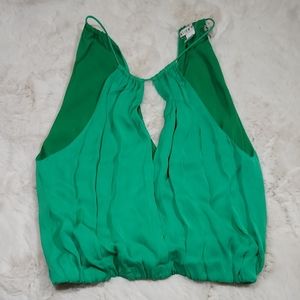 Alice + Olivia Green silk crop top